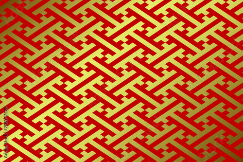 紗綾形文様　赤　金