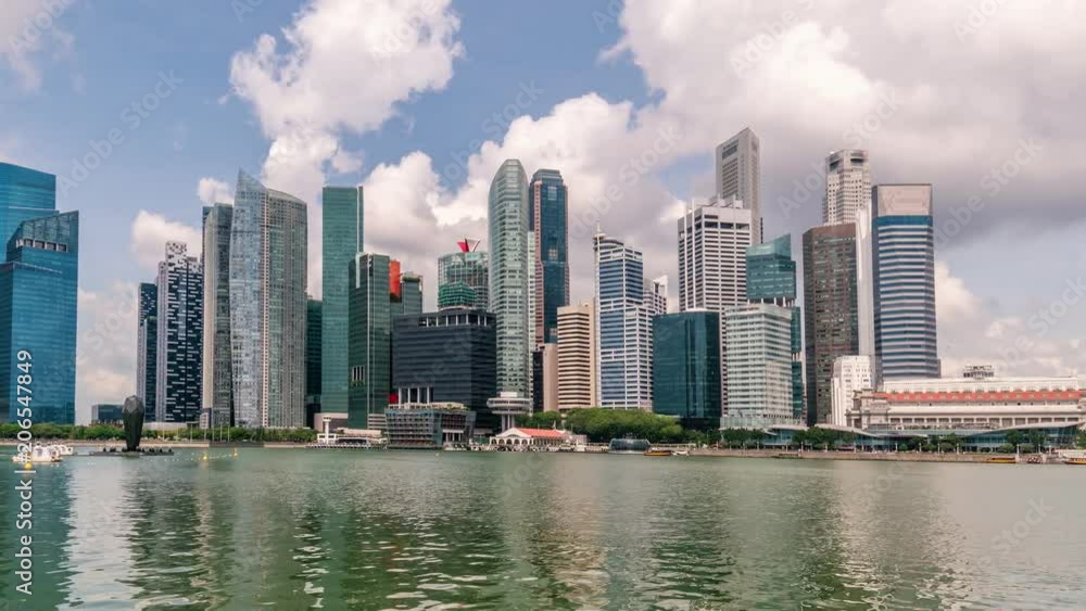 Panoramic View Timelapse at Singapore city at 4K Panoramic View Timelapse at Singapore city at 4K