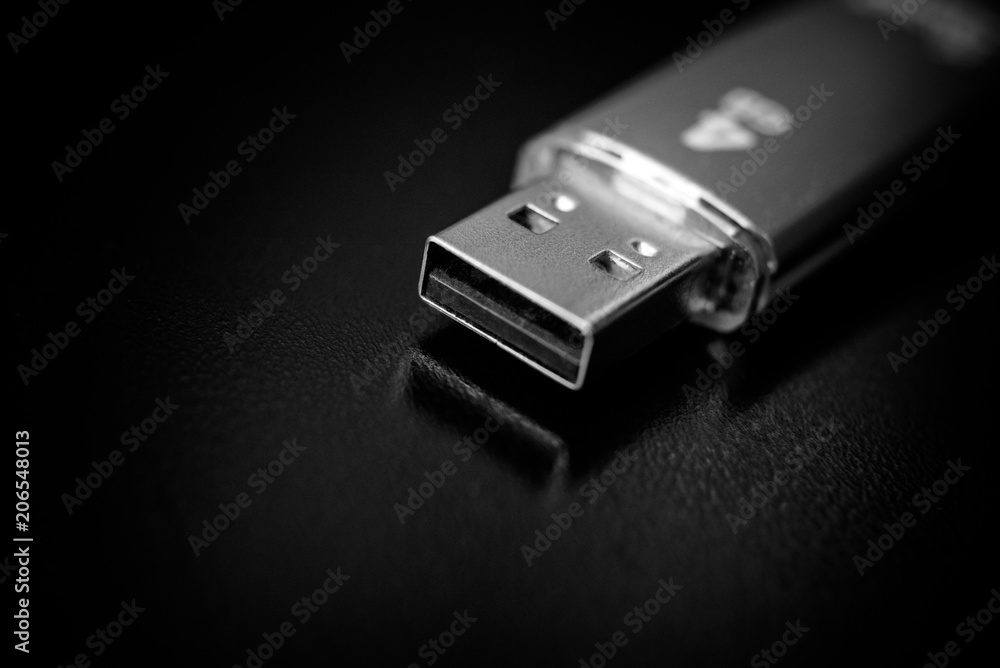 USB flash card with close-up USB flash card with close-up