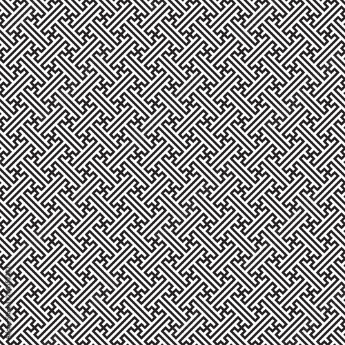 紗綾形文様 白　黒