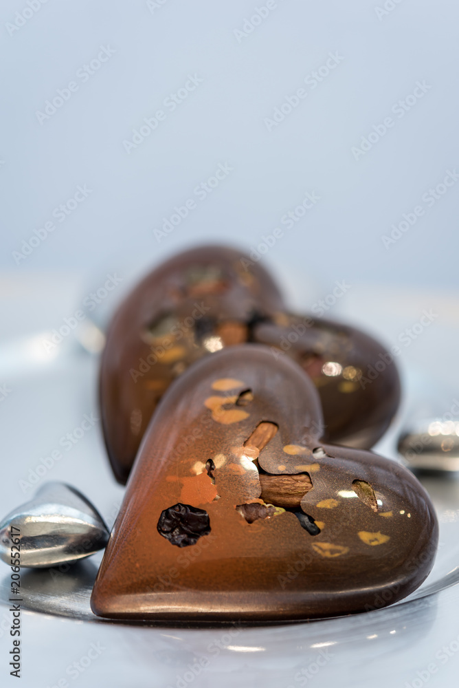 large  filled chocolate hearts for Valentine's Day 