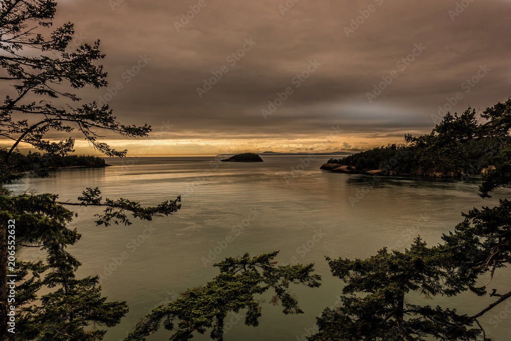 Pudget Sound from Whidbey Island Deception Pass after rain shower