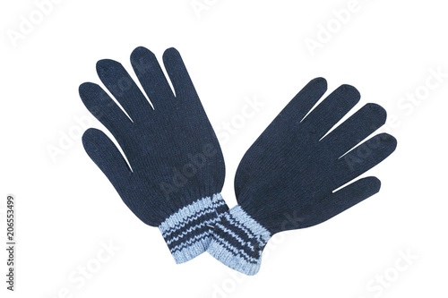 Multipurpose black gloves isolated on white background 