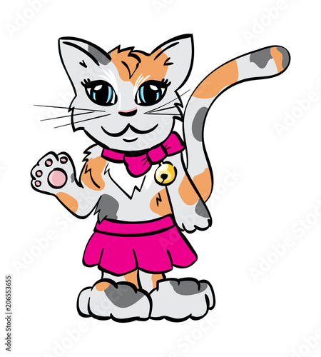 Cute Cartoon Cat Girl