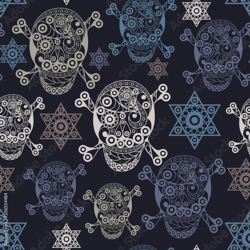 Seamless texture with occult symbol 1