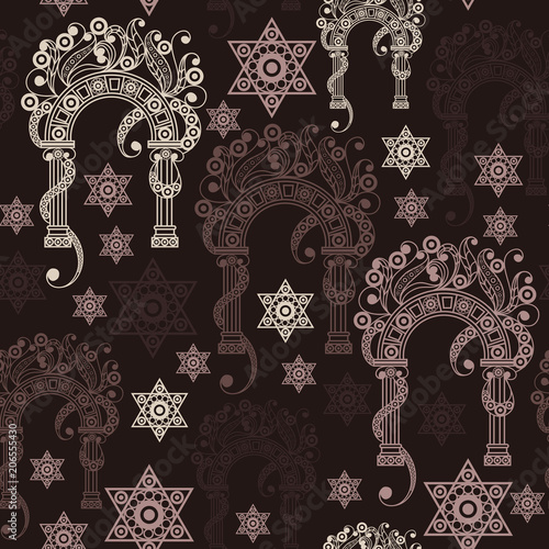 Seamless texture with occult symbol 7