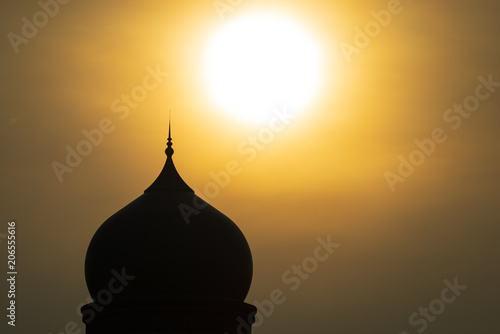 Sunrise over Islamic dome at Putrajaya  Malaysia 
