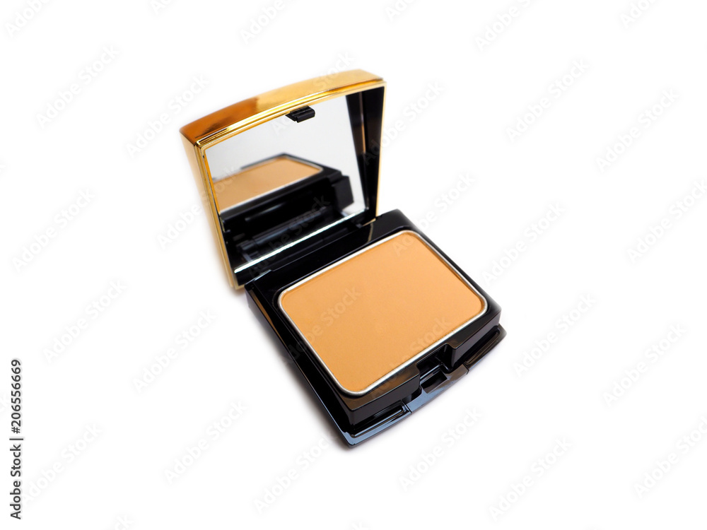Cosmetics powder puff isolated on white background Cosmetics powder puff isolated on white background