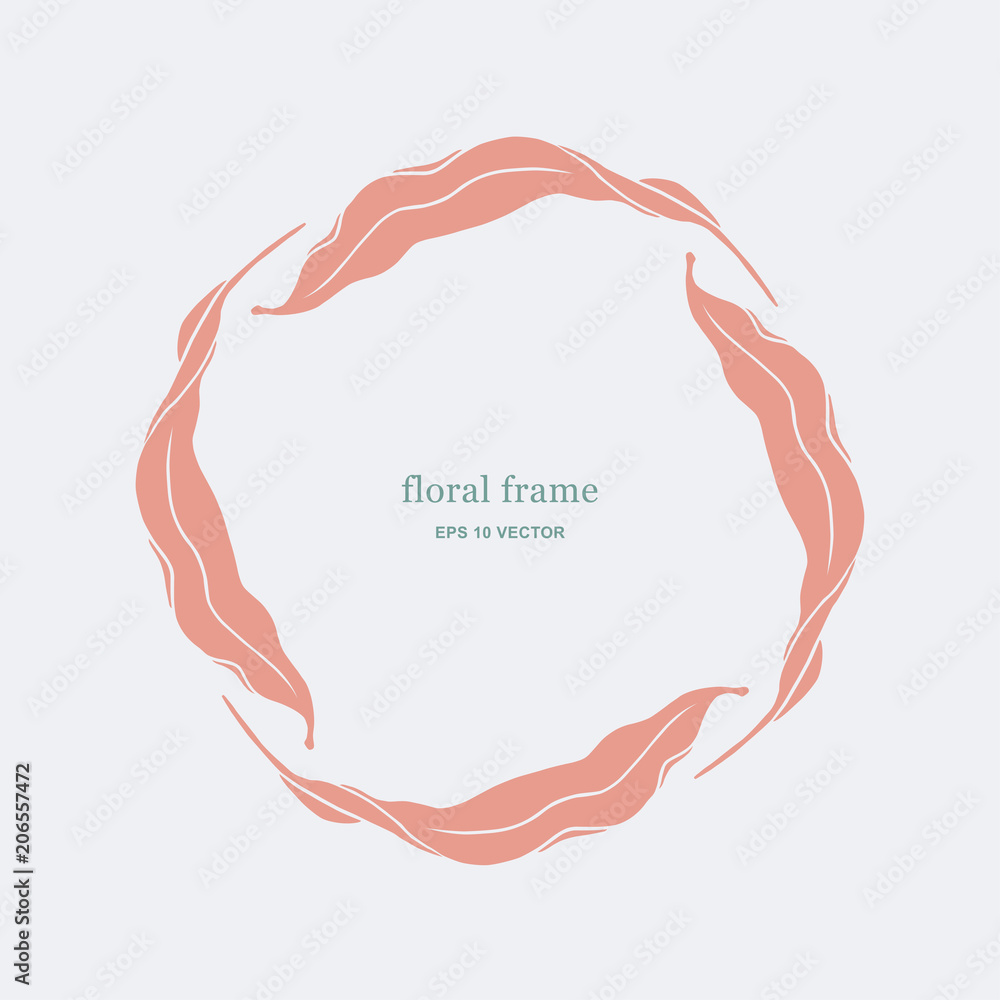 Floral frame with leaves silhouettes Floral frame with leaves silhouettes