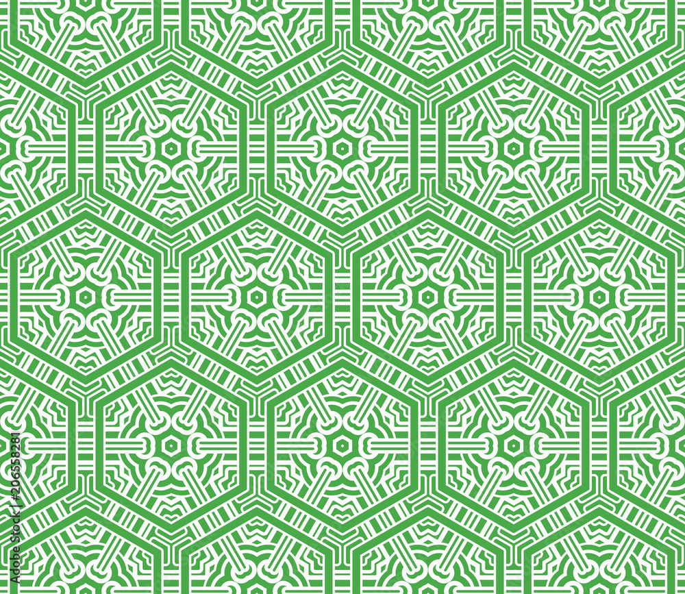 Obraz premium creative geometric ornament on color background. Seamless vector illustration. For interior design, wallpaper, invitation