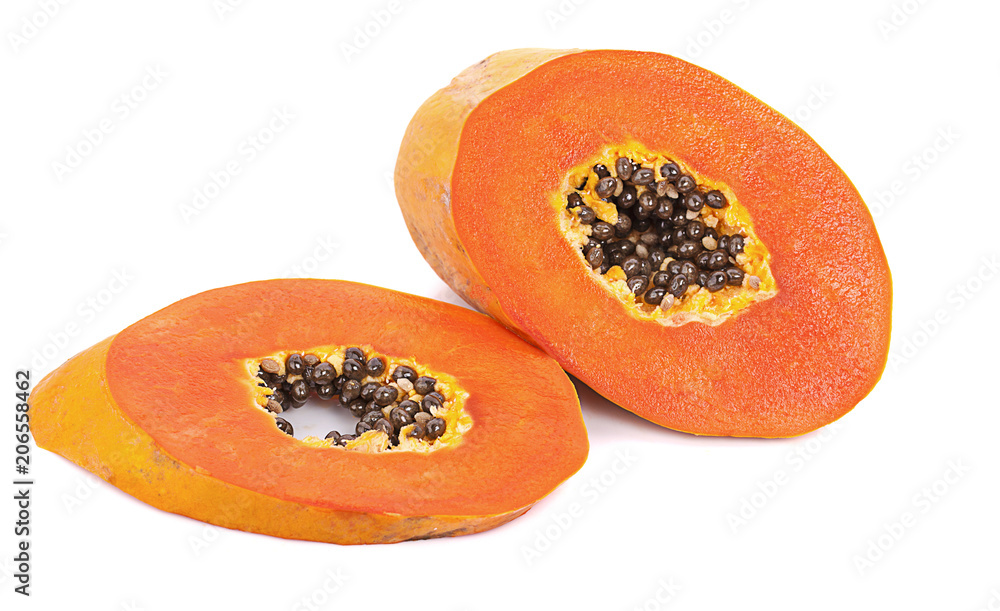 Papaya isolated on white background