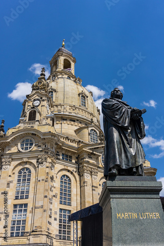 Statue of Martin Luther in front of the Frauenkirche in Dresden, Saxony, Germany © Marius Faust