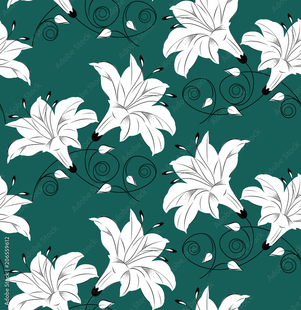 Seamless vector floral wallpaper
