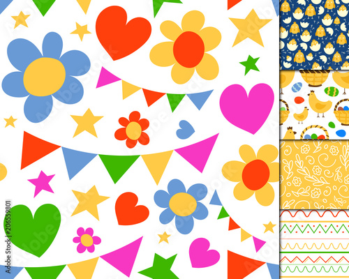 Easter seamless pattern background design vector holiday celebration party wa...