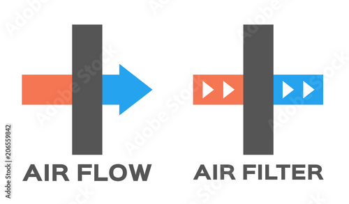 air filter icon and logo vector