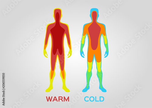 Body temperature vector / warm cold