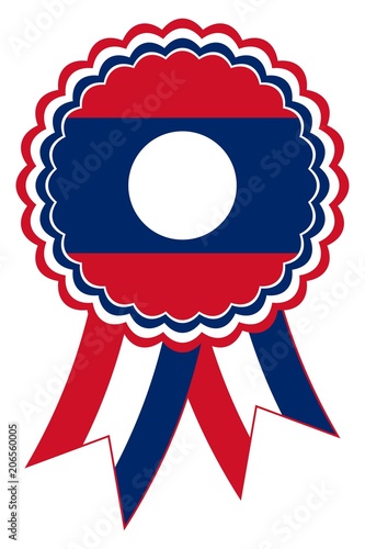 Laos Emblem vektor in den originalen Nationalfarben rot, blau und weiß.