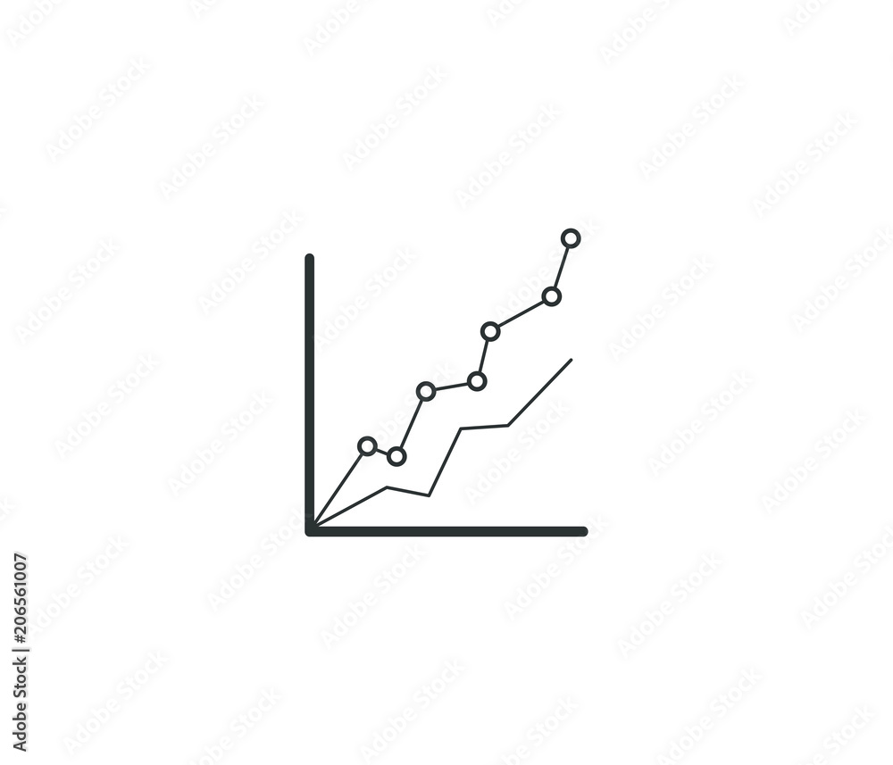 Business statistics graph icon
