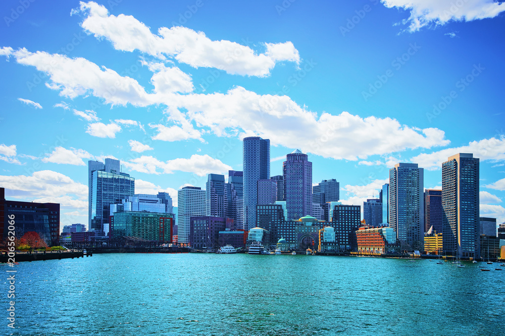 Skyline of center of Boston USA