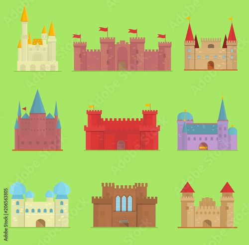 Cartoon fairy tale vector castle tower icon cute cartoon architecture illustration fantasy house fairytale medieval castle. Kingstone cartoon castleworld cartoon stronghold design fable isolated