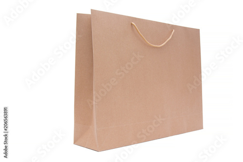recycled brown paper bags isolated