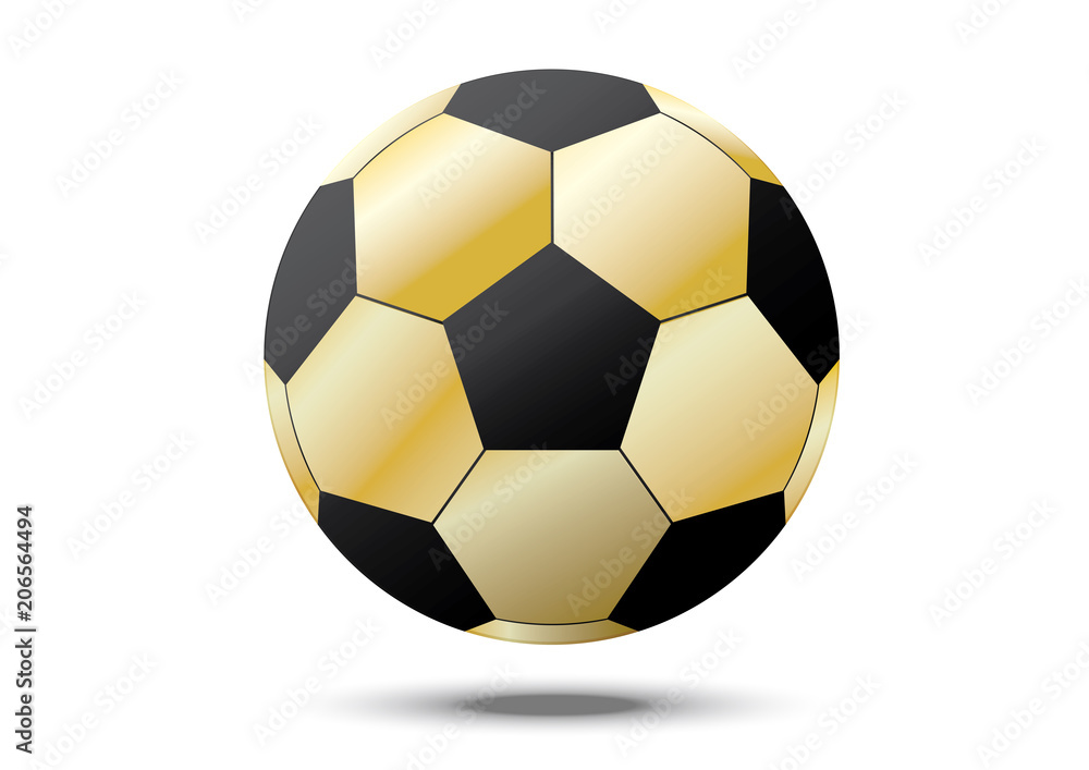 Realistic Gold a football world cup isolated Set On White Background Illustration Realistic Gold a football world cup isolated Set On White Background Illustration