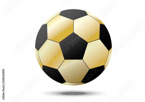 Realistic Gold a football world cup isolated Set On White Background Illustration