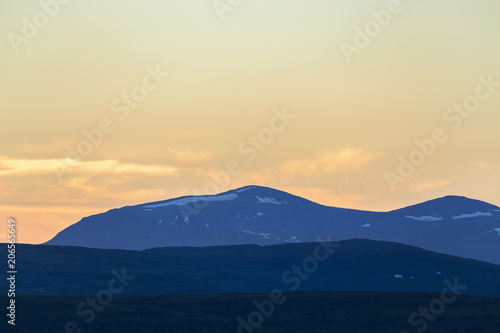 Mountain silhouettes in twilight