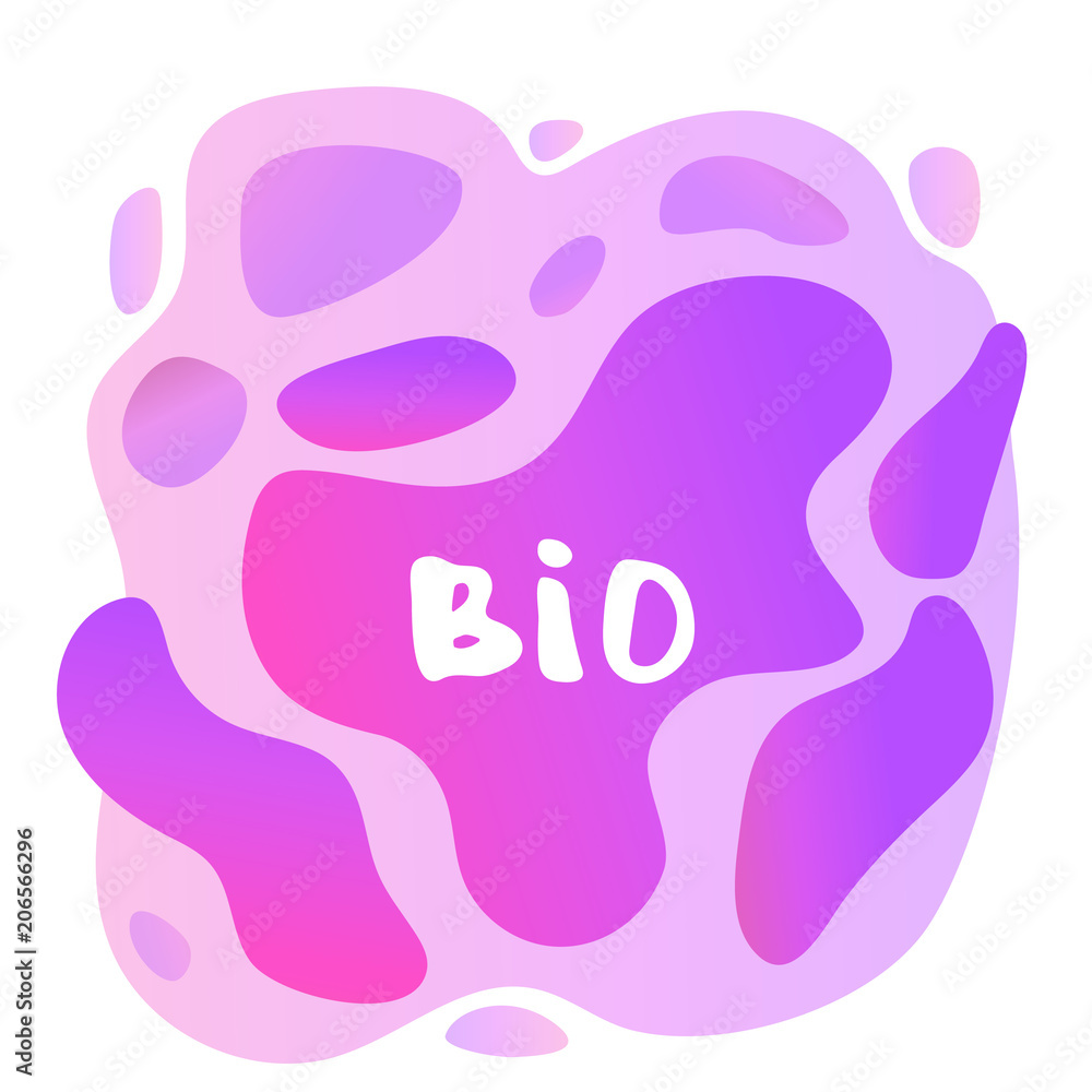 Bio banner with lettering and fluid shapes. Vector illustration. Bio banner with lettering and fluid shapes. Vector illustration.