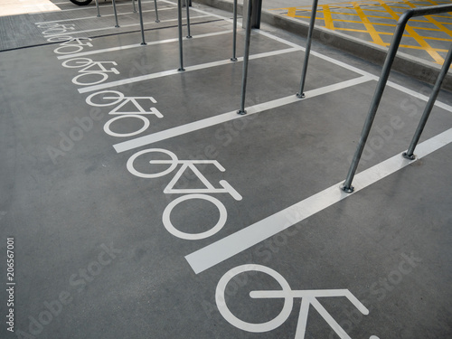 Empty place for a parking of bicycles. © PW.Stocker
