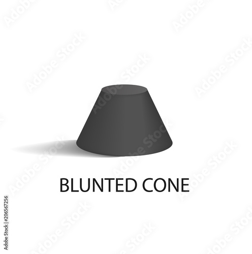 Blunted Cone Isolated Geometric Figure in Black