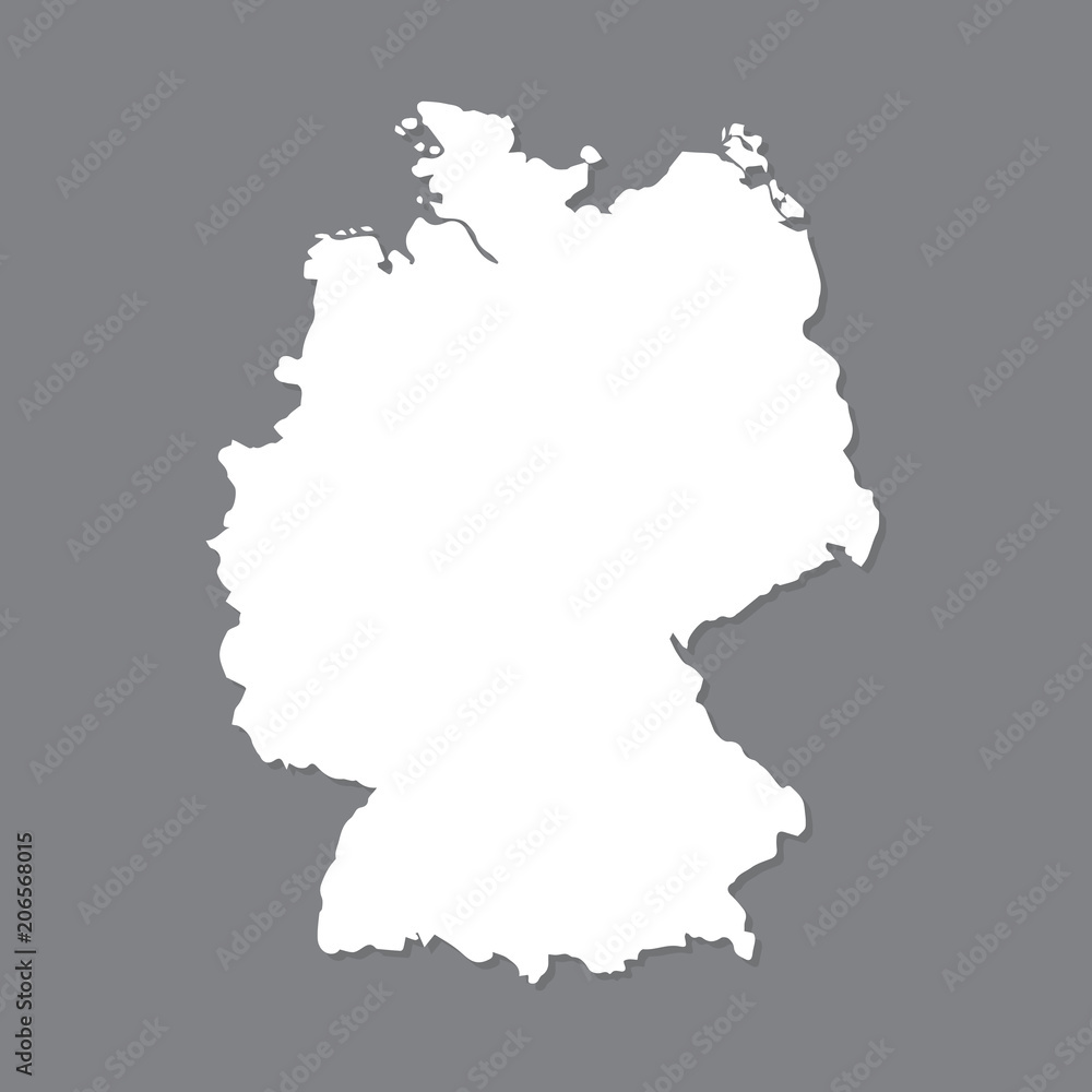 Blank map Germany. High quality map of Germany on gray background. Stock vector. Vector illustration EPS10.