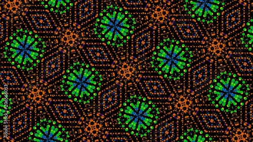 Hypnotic video pattern. Geometric loop background. Kaleidoscope rotating shapes. Full rotation cycle is 6 seconds. photo