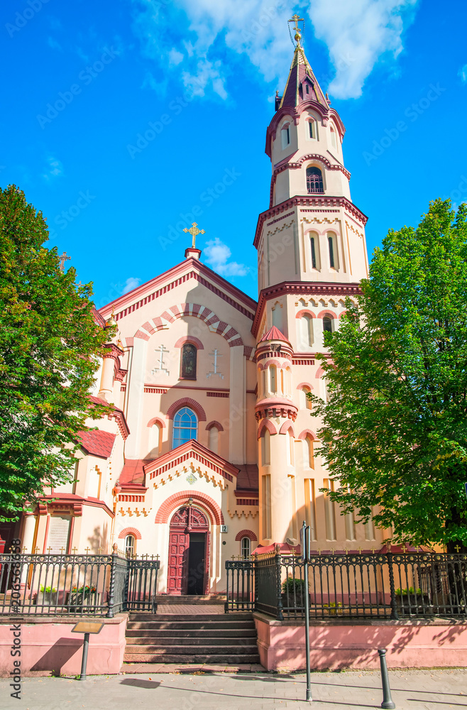 Street and Orthodox Church of St Nicholas Vilnius