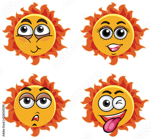 Wallpaper Mural A Set of Sun Expression Face Torontodigital.ca