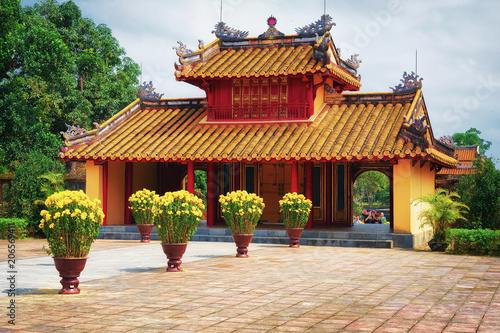 Obraz na płótnie Pagoda at Ming Mang tomb in Hue Vietnam