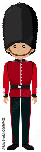 Royal British Soldier Uniform on White Background