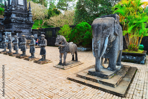 Statues at Khai Dinh Tomb in Hue Vietnam