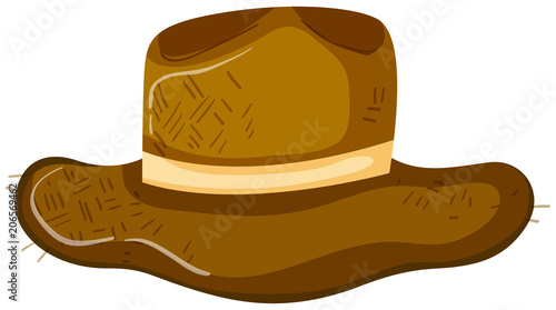 A Straw Hat on White Background