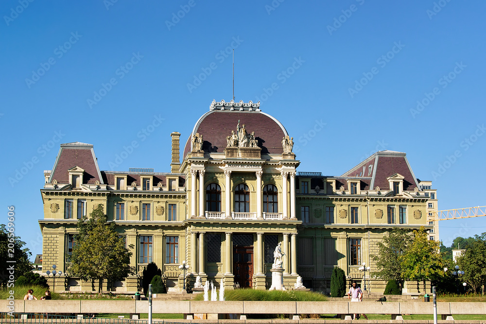 Palace de Justice Montbenon in Lausanne summer