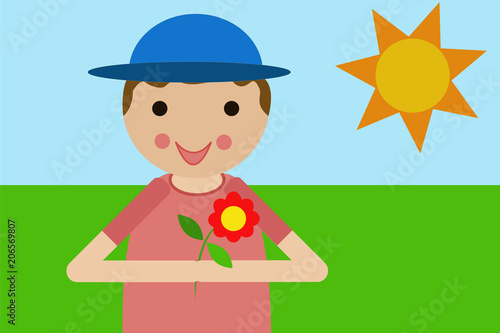 Niño en la naturaleza.