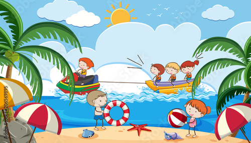 Canvas Print Summer Holiday with Kids Activities