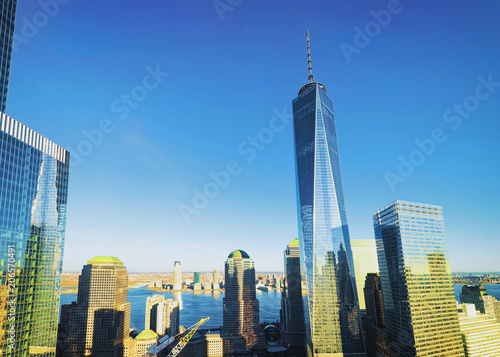 Aerial view with World Financial Center Freedom Tower