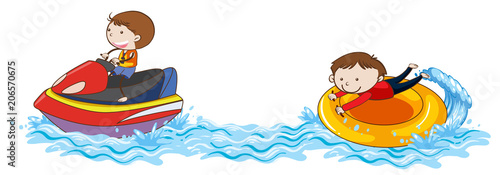 Doodle Kids Jet Ski at the Ocean