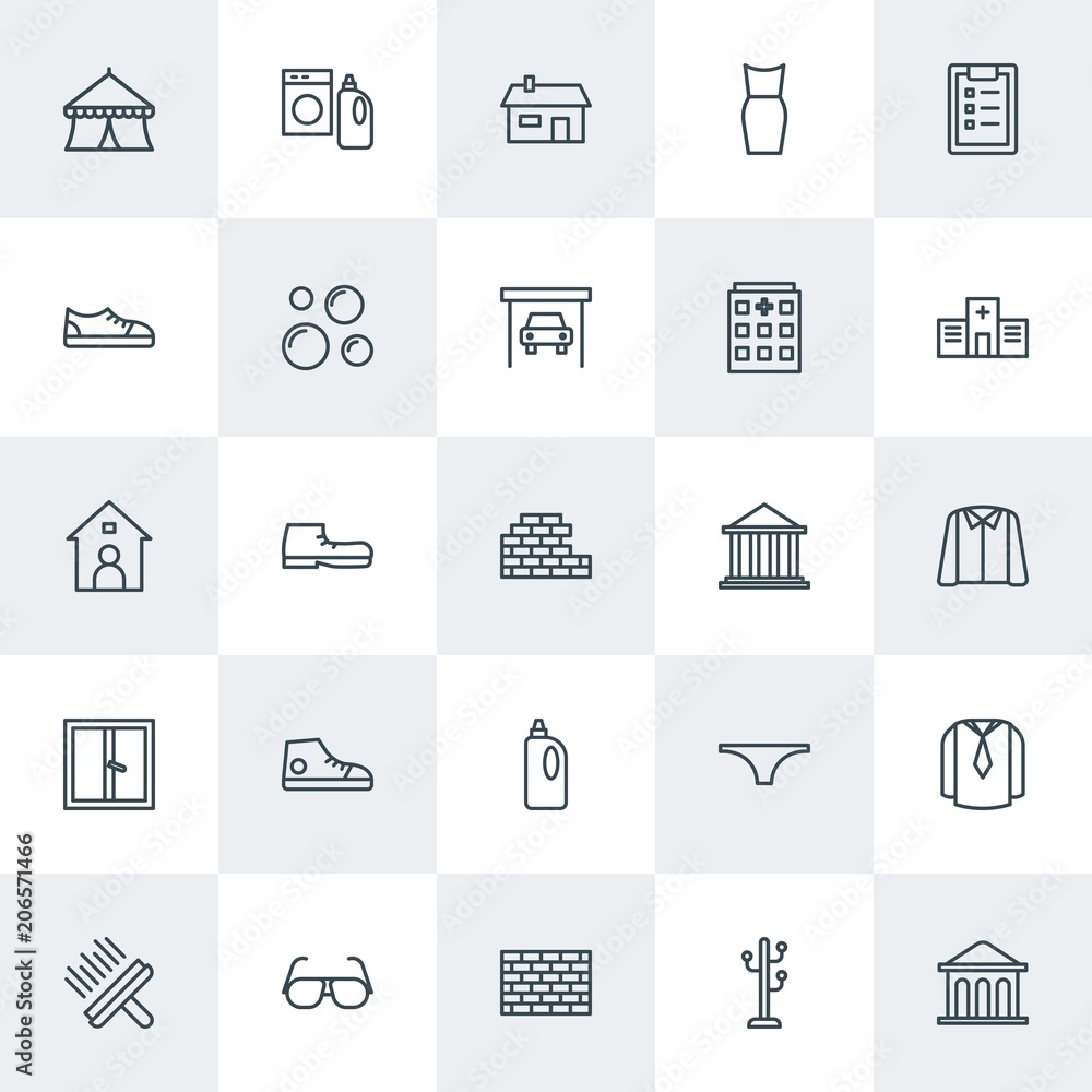 Modern Simple Set of clothes, buildings, housekeeping Vector outline Icons. Contains such Icons as show, shirt, shoes, property, brush and more on white background. Fully Editable. Pixel Perfect. Modern Simple Set of clothes, buildings, housekeeping Vector outline Icons. Contains such Icons as show, shirt, shoes, property, brush and more on white background. Fully Editable. Pixel Perfect.