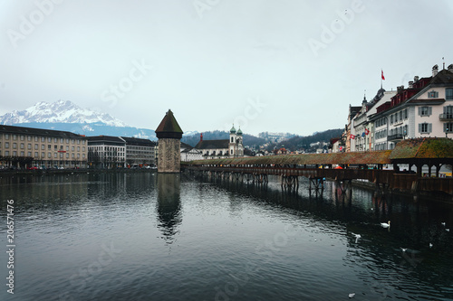 Chapel Bridge at Lucerne Switzerland