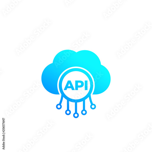 API, application programming interface, cloud software integration icon