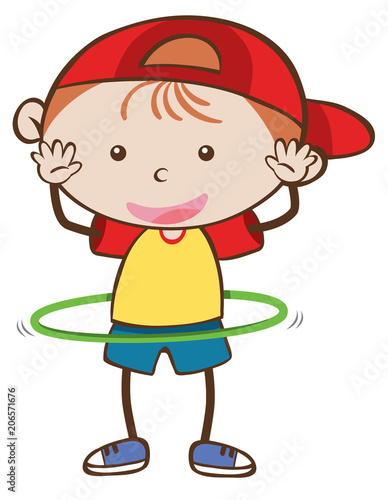 A Boy Playing Hoola Hoop