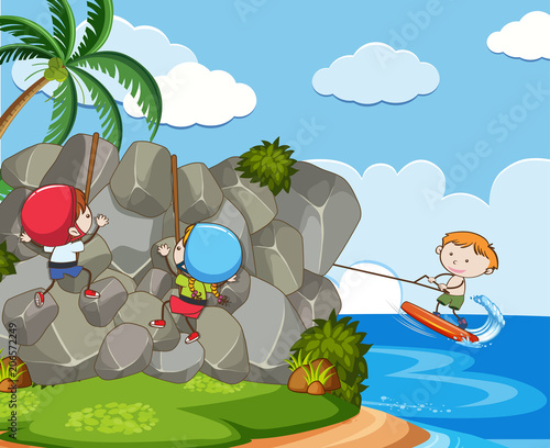 Kids with Summer Extreme Activities