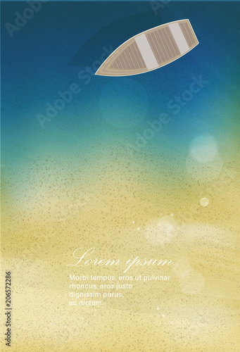 sea sand beach with beautiful boat